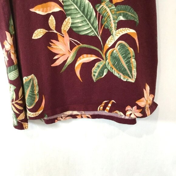 Old Navy Everywear Tank Top Sleeveless in Tropical Burgundy Floral Women's Sz XS - Picture 5 of 9